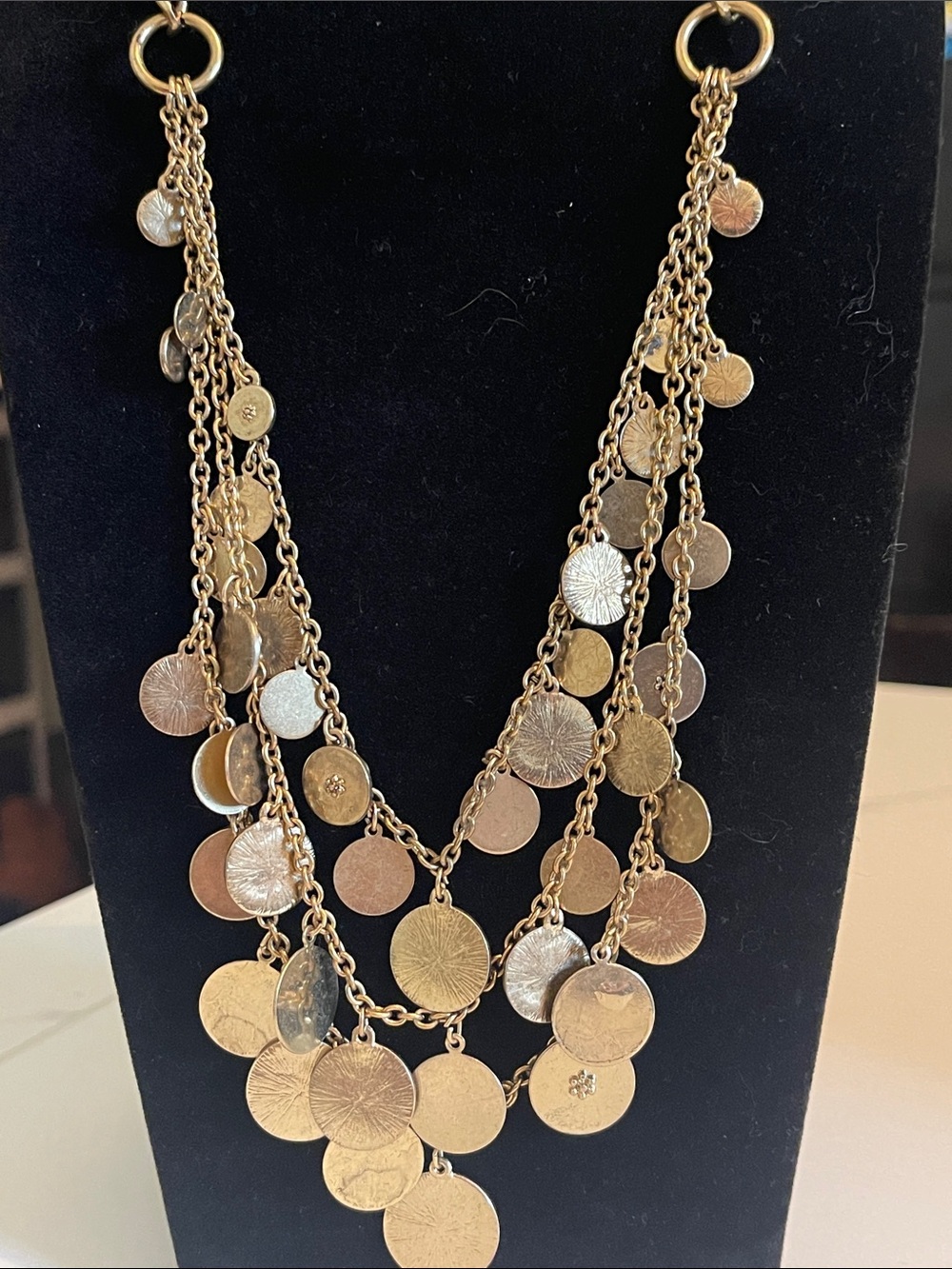 Gold-Tone Multi Disc Layered Necklace - Women Jewelry
